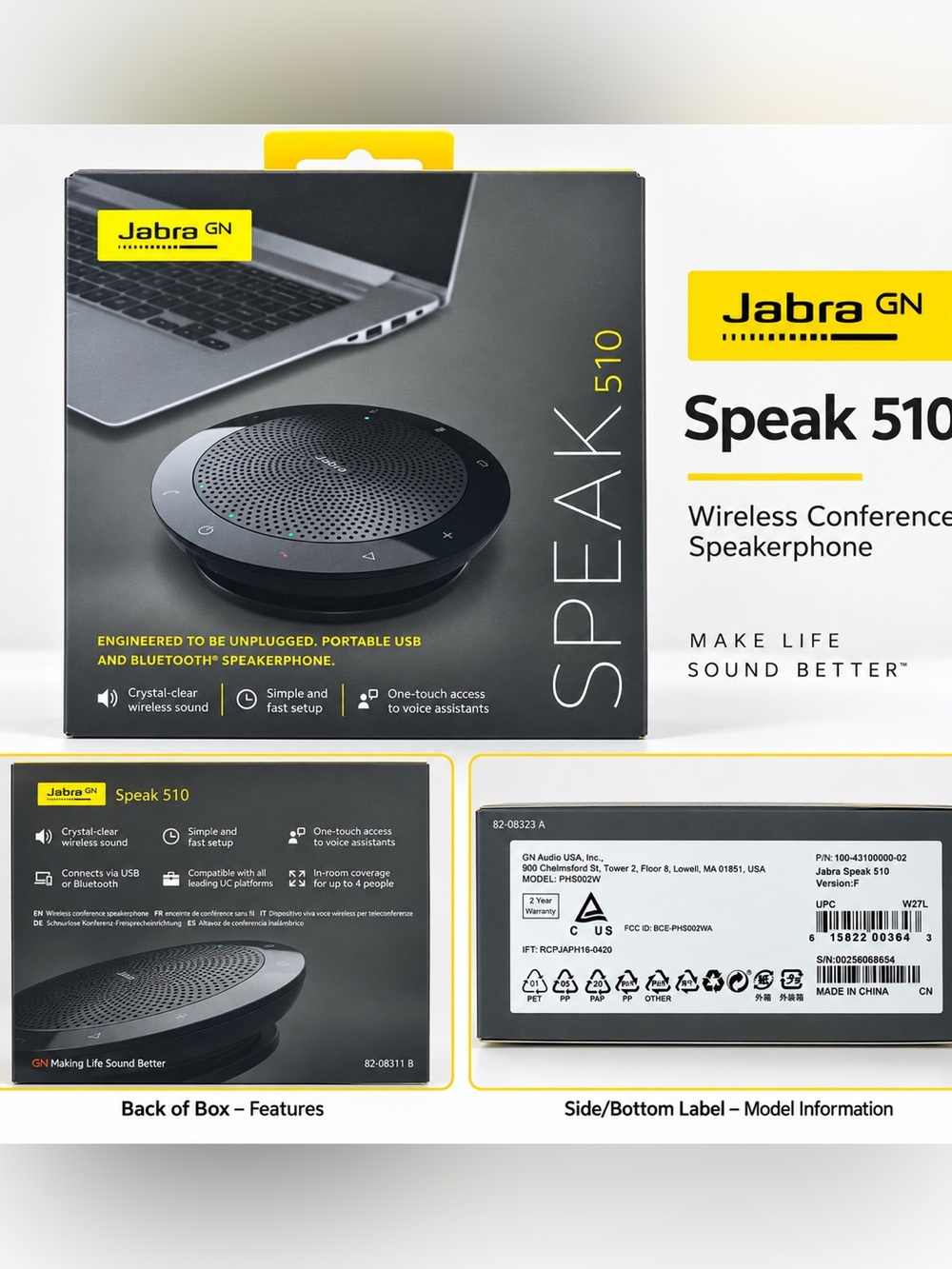 Jabra Speak 510 Portable Bluetooth USB Conference Speakerphone - New in Box